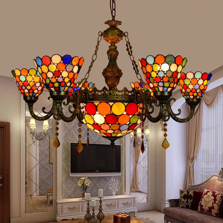 Modern Tiffany glass pendant light for indoor lighting