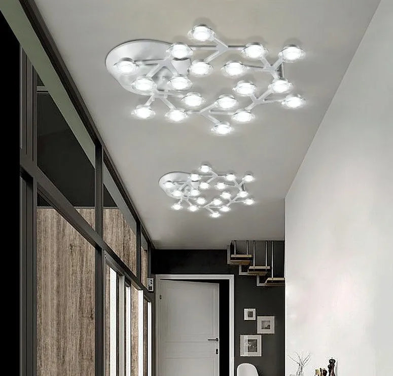 LED ceiling light in metal and acrylic plum blossom style