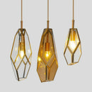 Art deco diamond pendant light for indoor and outdoor lighting
