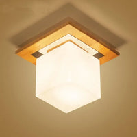 Japanese-style minimalist wood ceiling light for interiors
