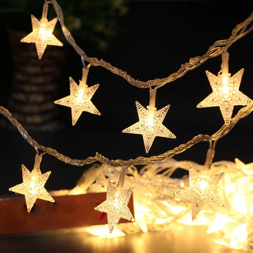 LED star string lights garland for Christmas and celebrations - vue 2 sur 9