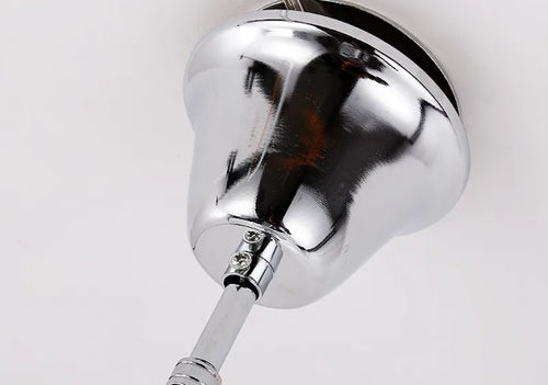 Silver aluminium tassel pendant chandelier with LED lighting - vue 5 sur 6