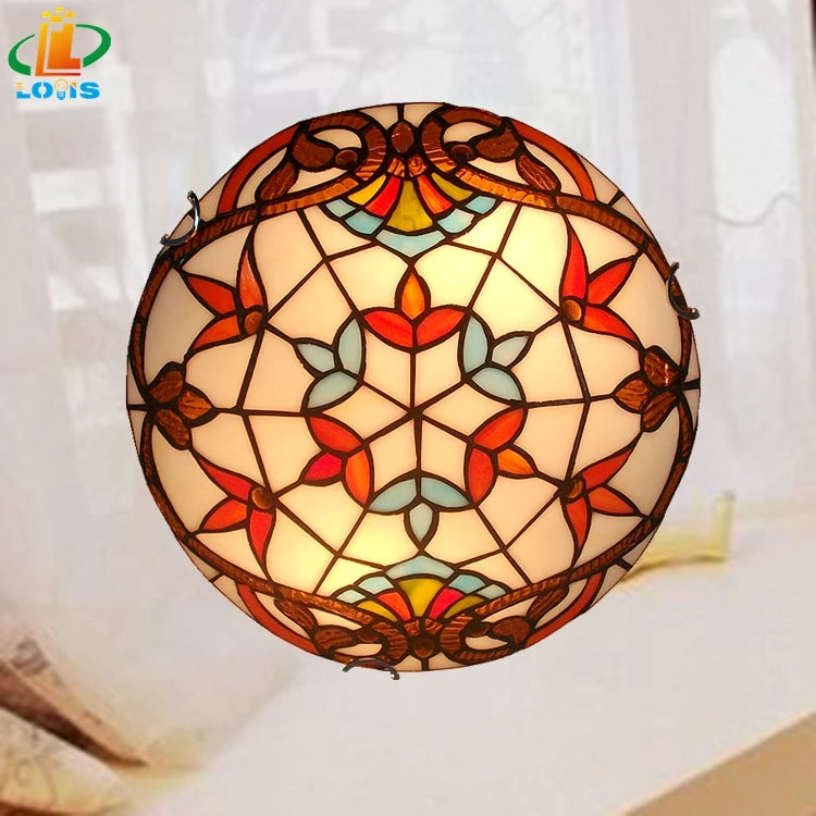Creative and warm European glass LED ceiling light