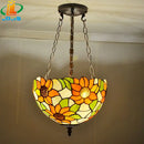 Tiffany glass sunflower chandelier for retro decor