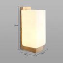 Modern wooden wall light with night light and frosted shade