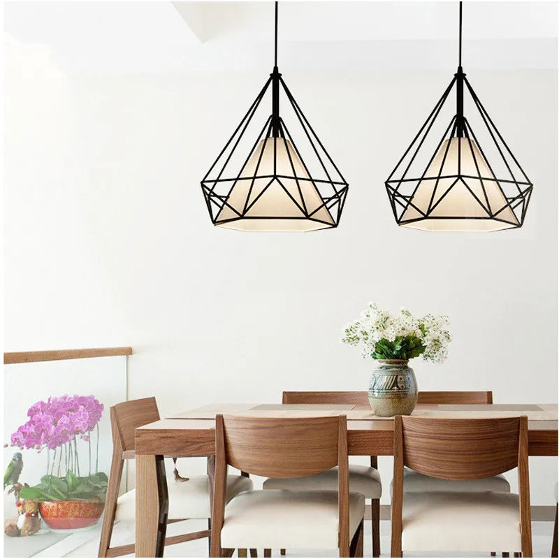 Birdcage pendant light retro minimalist modern - vue 3 sur 8