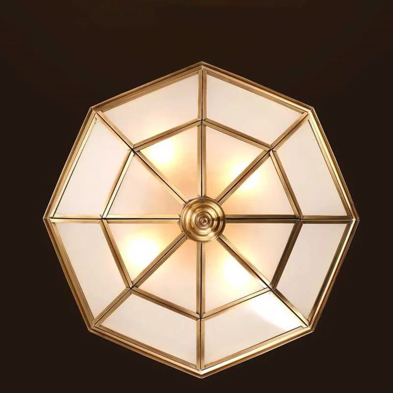Simple modern European style copper waterproof ceiling light - vue 5 sur 5