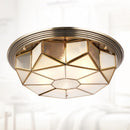 Vintage glass and copper ceiling light for indoor use