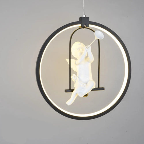 Modern gzmj round acrylic LED pendant light for hotel - vue 10 sur 10