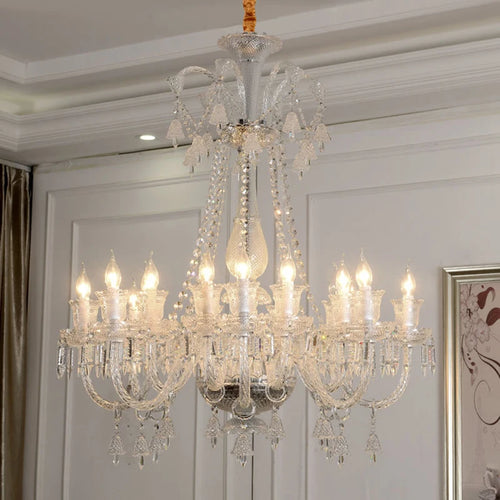 LED crystal chandelier for modern luxury lighting - vue 3 sur 10