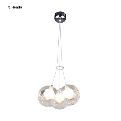 Gzmj modern glass ball pendant light with multiple heads - vue 13 sur 13