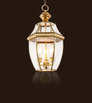 Retro copper pendant light for indoor and outdoor lighting