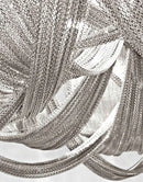 Silver aluminium tassel pendant chandelier with LED lighting