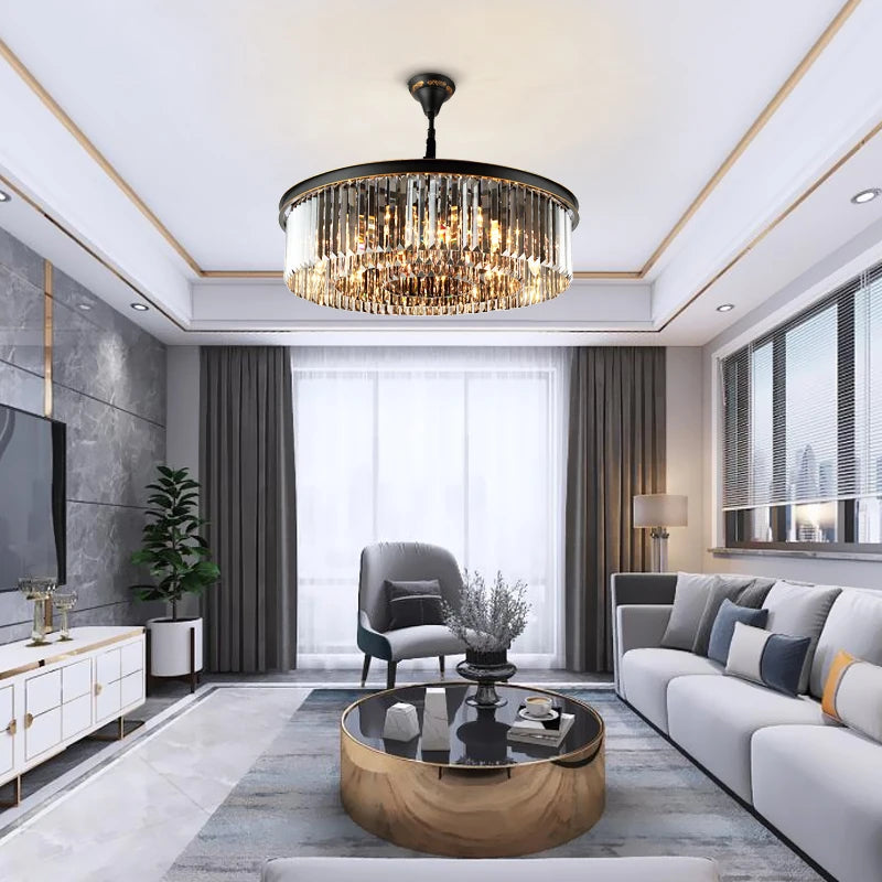 Modern crystal chandelier for elegant and refined lighting - vue 4 sur 14