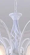 Traditional chandelier with glass and metal shade