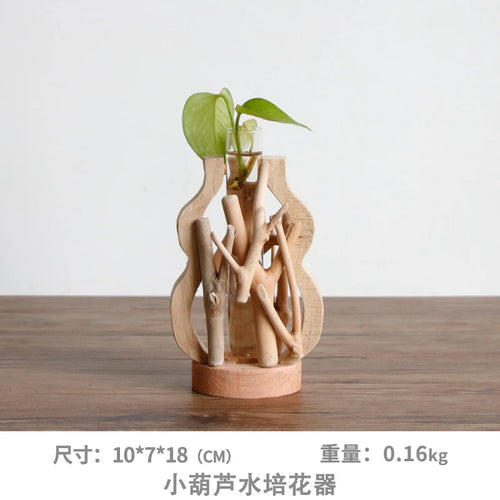 handmade solid wood vase for flowers and creative decoration - vue 12 sur 14