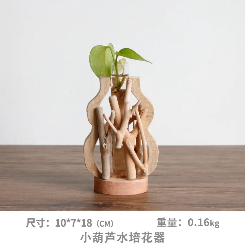 handmade solid wood vase for flowers and creative decoration - vue 12 sur 14