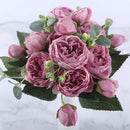 Artificial silk peony flower bouquet for indoor decoration