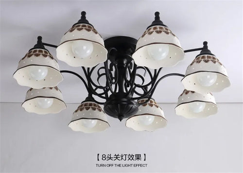 Modern ceiling light in black ceramic and metal with elegant design - vue 11 sur 13
