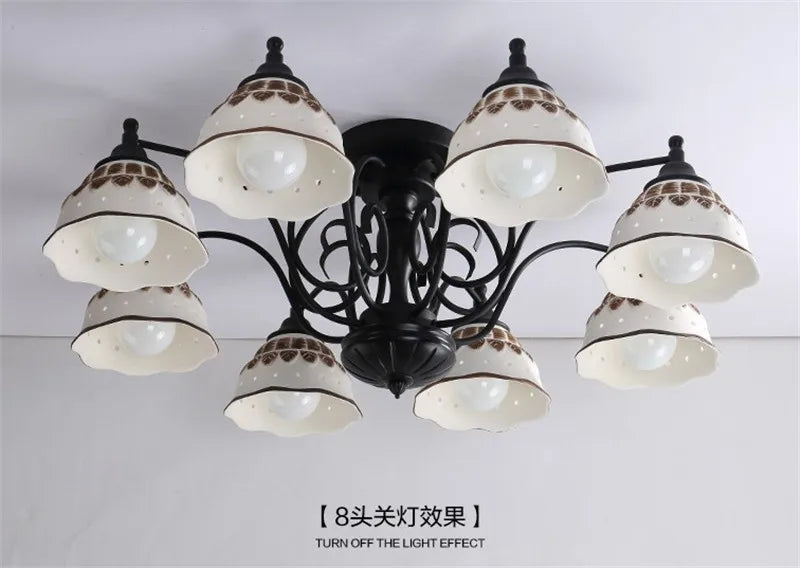 Modern ceiling light in black ceramic and metal with elegant design - vue 10 sur 13