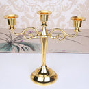 Retro metal three-arm candle holder for events and decorations