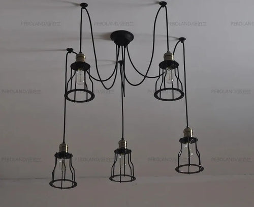 Nordic vintage adjustable spider chandelier - vue 5 sur 5