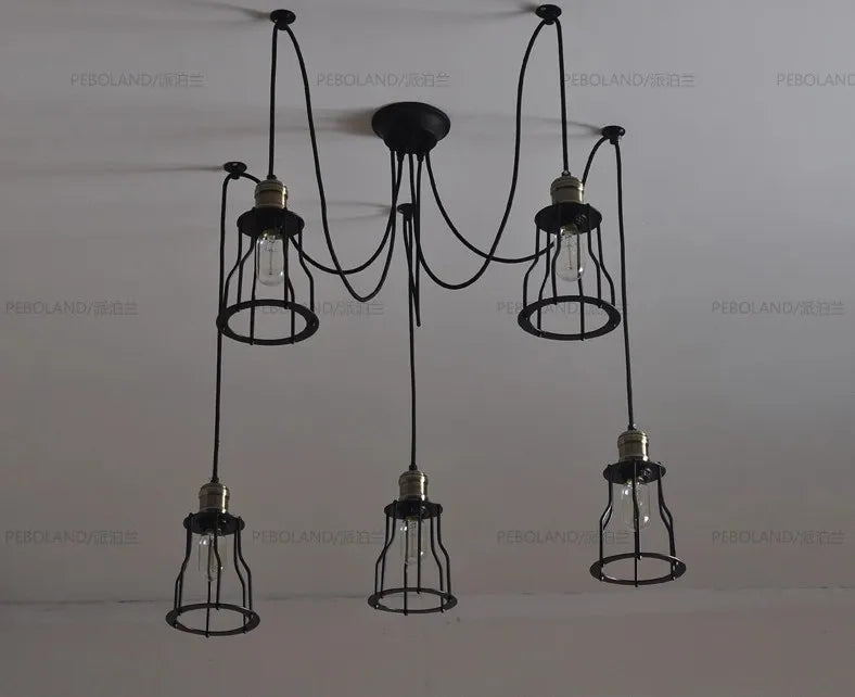 Nordic vintage adjustable spider chandelier - vue 4 sur 5