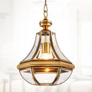 Antique glass and copper pendant light for elegant interiors