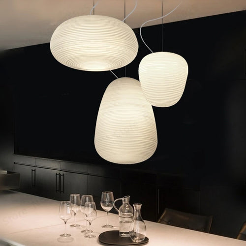 Retro glass globe pendant light gzmj with shade - vue 2 sur 9