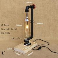 Vintage industrial desk lamp with bottle-shaped shade