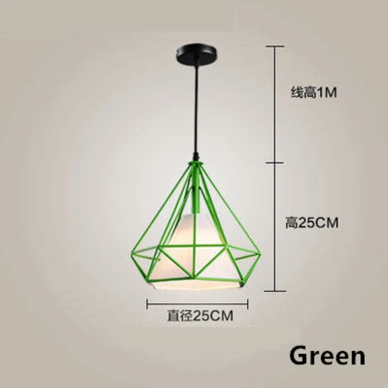 Minimalist black metal birdcage LED pendant light
