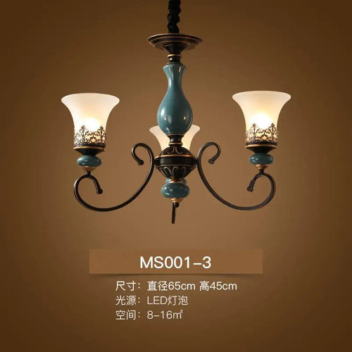 Retro modern luxury ceramic LED chandelier - vue 11 sur 10