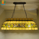 Retro rattan and glass chandelier for bar and restaurant lighting