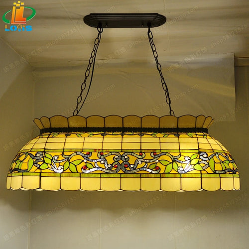 Retro rattan and glass chandelier for bar and restaurant lighting - vue 6 sur 6