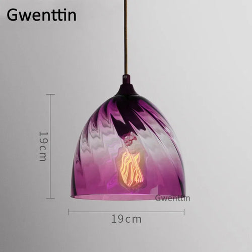 Modern stained glass pendant light for interior decoration - vue 9 sur 22