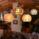 Turkish mosaic glass pendant light for hotels bars and restaurants