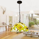 Tiffany glass chandelier with sunflowers for stylish lighting