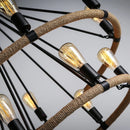Gzmj vintage industrial hemp rope pendant light