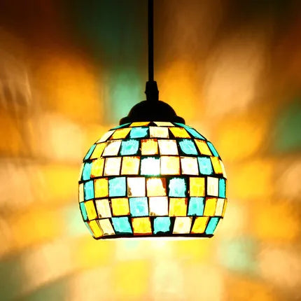 Turkish mosaic glass pendant light for hotels bars and restaurants - vue 15 sur 23