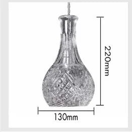 Vintage LED pendant light with carved glass shade - vue 10 sur 10