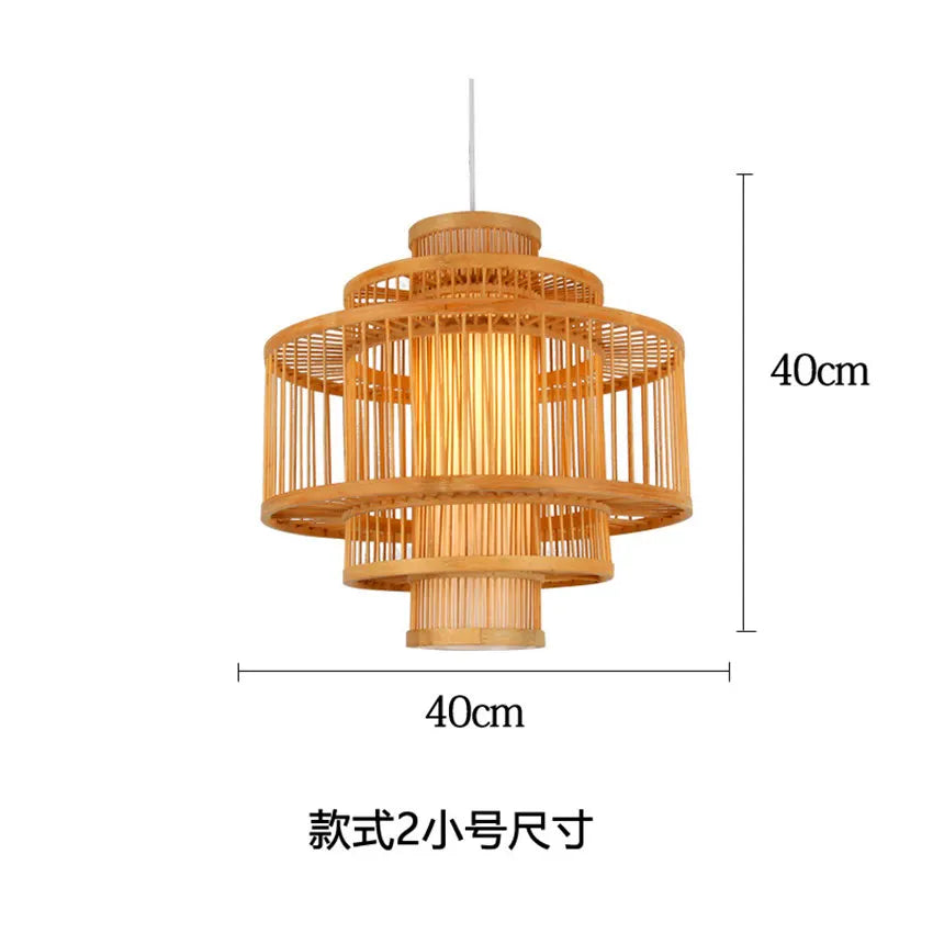 Chinese wooden pendant light with LED design for Japanese restaurant - vue 14 sur 14
