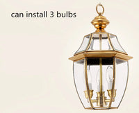 Retro copper pendant light for indoor and outdoor lighting