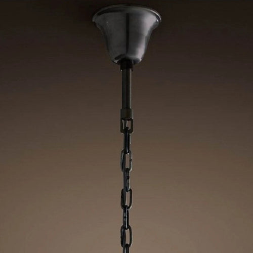 Retro iron and crystal LED pendant light - vue 7 sur 6