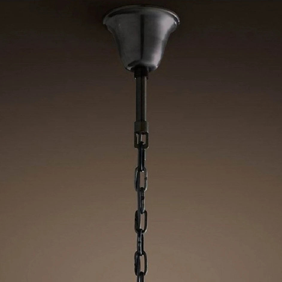 Retro iron and crystal LED pendant light - vue 6 sur 6