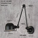 Vintage retractable metal wall light for bar