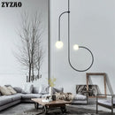 Minimalist iron pendant light for modern interior decor