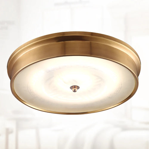 Vintage copper LED ceiling light, European country style - vue 2 sur 6