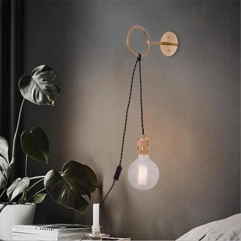 Vintage industrial wall light with wall switch