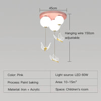 Simple modern ceiling light with romantic butterfly globe