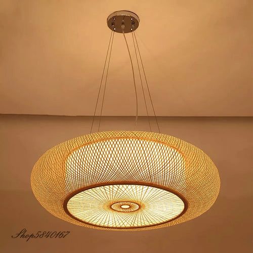 Handmade bamboo pendant light decorative Chinese style - vue 3 sur 12